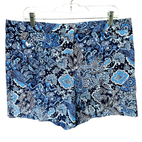 Michael Kors Pants - Michael Kors NWT Fashion Basics True Navy Paisley Shorts Size 16